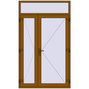 Купити Вхідні двері 1430x2420 мм REHAU Euro-Design 60 GOLDEN OAK з двох сторін