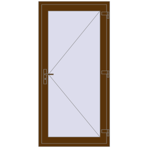 Купити Вхідні двері 950x2000 мм REHAU Euro-Design 60 WALNUT з двох сторін