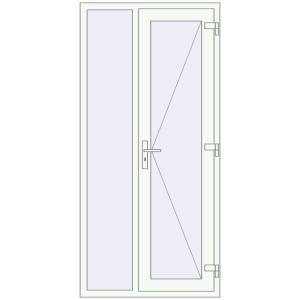 Купити Вхідні двері 1000x2100 мм REHAU Euro-Design 60 Білий (RAL 9016) з двох сторін
