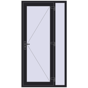 Купити Вхідні двері 1100x2100 мм REHAU SYNEGO BLACK_ULTI-MATT з двох сторін