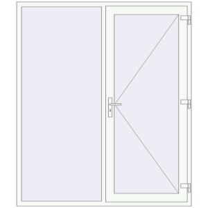 Купити Вхідні двері 1800x2100 мм REHAU Brillant-Design Білий (RAL 9016) з двох сторін