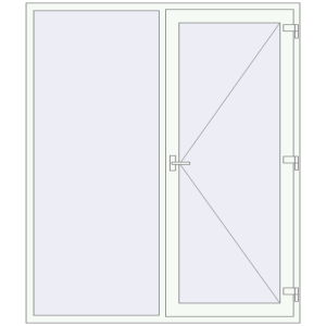 Купити Вхідні двері 1800x2100 мм REHAU Brillant-Design Білий (RAL 9016) з двох сторін