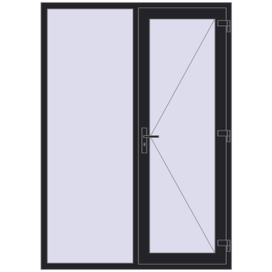 Купити Вхідні двері 1500x2100 мм REHAU SYNEGO BLACK_ULTI-MATT з двох сторін