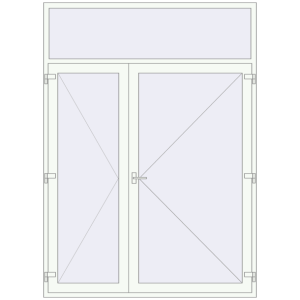 Купити Вхідні двері 1950x2700 мм REHAU Brillant-Design Білий (RAL 9016) з двох сторін