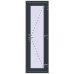 Купити Вхідні двері 600x1900 мм REHAU Euro-Design 60 ANTHRACITE_GREY_STRUKTURAL з двох сторін