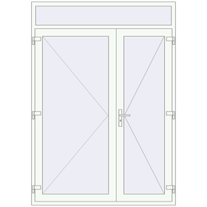 Купити Вхідні двері 1700x2400 мм REHAU Brillant-Design Білий (RAL 9016) з двох сторін