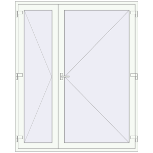 Купити Вхідні двері 1800x2200 мм REHAU Euro-Design 60 Білий (RAL 9016) з двох сторін