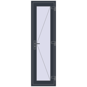 Купити Вхідні двері 580x1990 мм REHAU Euro-Design 60 ANTHRACITE_GREY_STRUKTURAL ззовні
