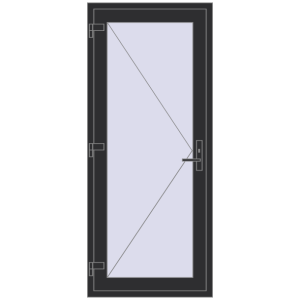 Купити Вхідні двері 830x1950 мм REHAU Brillant-Design ANTHRACITE_GREY_GLATT з двох сторін