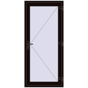 Купити Вхідні двері 900x2100 мм REHAU Euro-Design 60 BLACK_BROWN з двох сторін