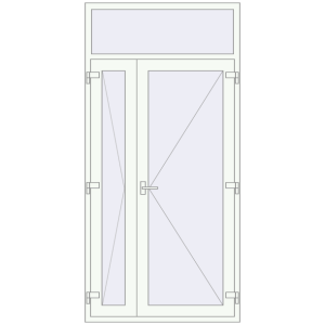 Купити Вхідні двері 1200x2470 мм REHAU Brillant-Design Білий (RAL 9016) з двох сторін
