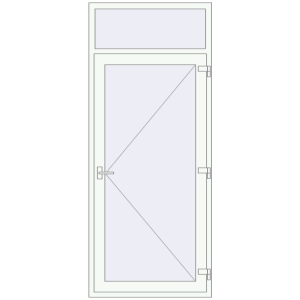 Металопластикові вхідні двері 1000x2400 мм З фрамугою (комплектація: За замовчуванням). Вид зсередини Купити Вхідні двері 1000x2400 мм REHAU Brillant-Design Білий (RAL 9016) з двох сторін