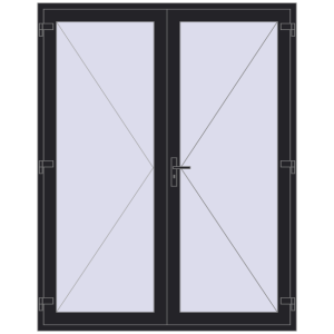 Купити Вхідні двері 1800x2280 мм REHAU Euro-Design 60 BLACK_ULTI-MATT з двох сторін