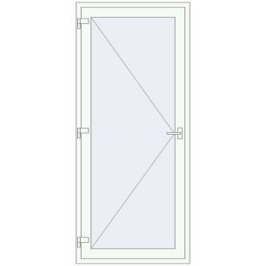 Купити Вхідні двері 1000x2300 мм REHAU Euro-Design 60 Білий (RAL 9016) з двох сторін
