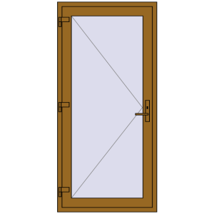 Металопластикові вхідні двері 900x2000 мм Одностулкові (комплектація: Базова). Вид ззовні Купити Вхідні двері 900x2000 мм REHAU Euro-Design 60