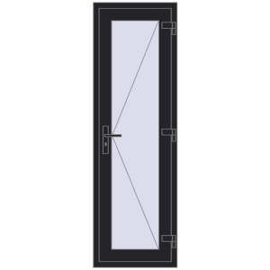 Купити Вхідні двері 600x1900 мм REHAU Euro-Design 60 BLACK_ULTI-MATT з двох сторін