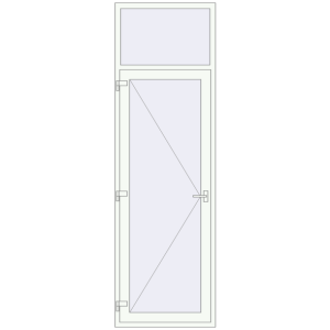Металопластикові вхідні двері 900x2900 мм з фрамугою (комплектація: За замовчуванням). Вид зсередини Купити Вхідні двері 900x2900 мм REHAU SYNEGO Білий (RAL 9016) з двох сторін