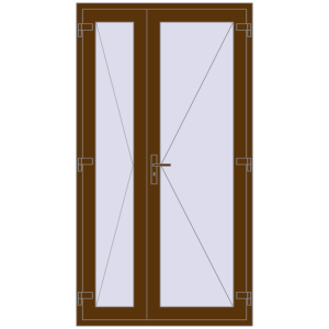 Металопластикові вхідні двері 1200x2200 мм Двостулкові (комплектація: Базова). Вид ззовні Купити Вхідні двері 1200x2200 мм REHAU Euro-Design 60