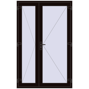 Купити Вхідні двері 1400x2200 мм REHAU SYNEGO BLACK_BROWN з двох сторін