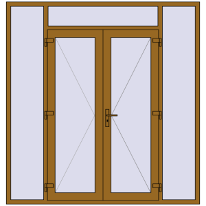 Купити Вхідні двері 2200x2300 мм REHAU SYNEGO LIGHT_OAK з двох сторін