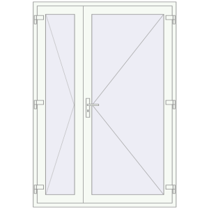 Купити Вхідні двері 1500x2150 мм REHAU Euro-Design 60 Білий (RAL 9016) з двох сторін