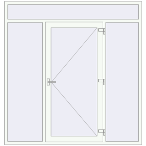 Купити Вхідні двері 2110x2200 мм REHAU Brillant-Design Білий (RAL 9016) з двох сторін