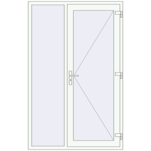 Купити Вхідні двері 1360x2130 мм REHAU Brillant-Design Білий (RAL 9016) з двох сторін