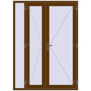 Купити Вхідні двері 1600x2200 мм REHAU Brillant-Design WALNUT з двох сторін