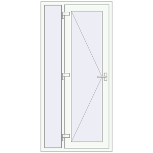 Купити Вхідні двері 950x1998 мм REHAU Euro-Design 60 Білий (RAL 9016) з двох сторін