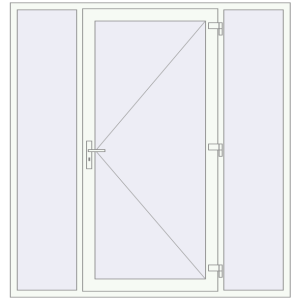 Купити Вхідні двері 2000x2100 мм REHAU Brillant-Design Білий (RAL 9016) з двох сторін