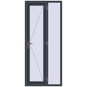 Металопластикові вхідні двері 1000x2300 мм з правою боковиною (комплектація: Преміум). Вид зсередини Купити Вхідні двері 1000x2300 мм REHAU SYNEGO