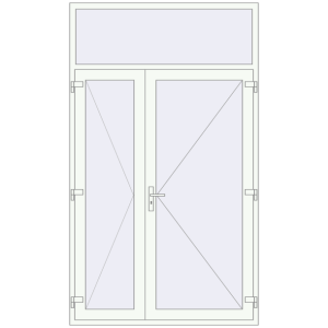 Купити Вхідні двері 1550x2650 мм REHAU Brillant-Design Білий (RAL 9016) з двох сторін