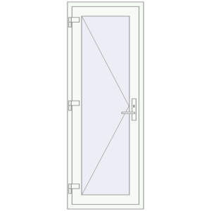 Купити Вхідні двері 700x1900 мм REHAU Euro-Design 60 Білий (RAL 9016) з двох сторін