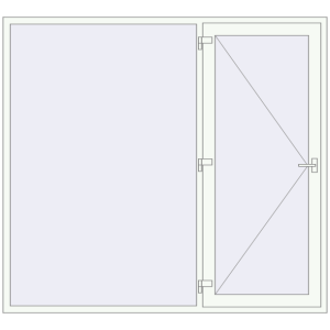 Металопластикові вхідні двері 2300x2100 мм З лівою боковиною (комплектація: Преміум). Вид ззовні Купити Вхідні двері 2300x2100 мм REHAU Brillant-Design Білий (RAL 9016) з двох сторін