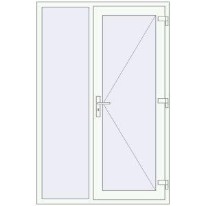 Купити Вхідні двері 1280x1950 мм REHAU Brillant-Design Білий (RAL 9016) з двох сторін