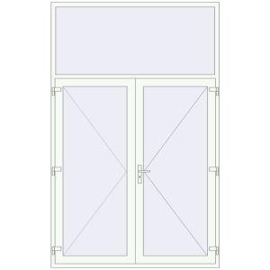 Металопластикові вхідні двері 1850x2920 мм з фрамугою (комплектація: Базова). Вид зсередини Купити Вхідні двері 1850x2920 мм REHAU Brillant-Design