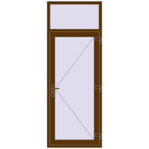 Купити Вхідні двері 900x2400 мм REHAU Euro-Design 60 WALNUT з двох сторін