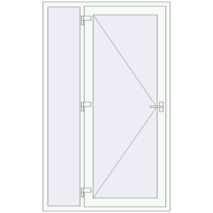 Купити Вхідні двері 1300x2100 мм REHAU Brillant-Design Білий (RAL 9016) з двох сторін