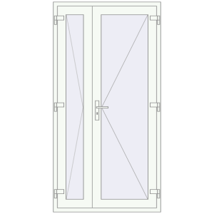 Купити Вхідні двері 1100x2150 мм REHAU Euro-Design 60 Білий (RAL 9016) з двох сторін