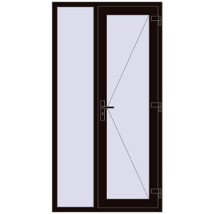 Купити Вхідні двері 1100x2100 мм REHAU Brillant-Design BLACK_BROWN з двох сторін