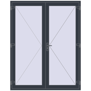Купити Вхідні двері 1800x2280 мм REHAU Euro-Design 60 ANTHRACITE_GREY_STRUKTURAL з двох сторін