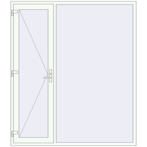 Купити Вхідні двері 2000x2300 мм REHAU Euro-Design 60 Білий (RAL 9016) з двох сторін