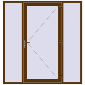 Купити Вхідні двері 2000x2100 мм REHAU Euro-Design 60 WALNUT з двох сторін