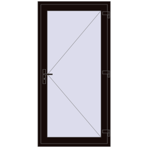 Купити Вхідні двері 1000x2000 мм REHAU Euro-Design 60 BLACK_BROWN з двох сторін