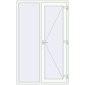 Купити Вхідні двері 1300x2100 мм REHAU Brillant-Design Білий (RAL 9016) з двох сторін