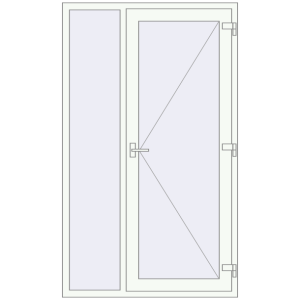 Купити Вхідні двері 1240x2080 мм REHAU Euro-Design 60 Білий (RAL 9016) з двох сторін