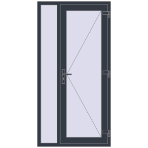 Купити Вхідні двері 1020x2020 мм REHAU Euro-Design 60 ANTHRACITE_GREY_STRUKTURAL з двох сторін