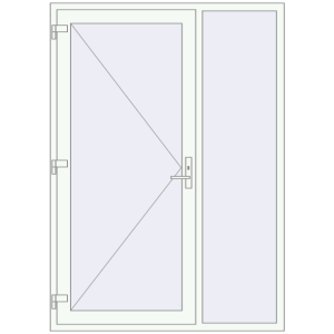 Купити Вхідні двері 1500x2100 мм REHAU SYNEGO Білий (RAL 9016) з двох сторін