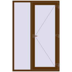 Купити Вхідні двері 1400x2100 мм REHAU Euro-Design 60 WALNUT з двох сторін