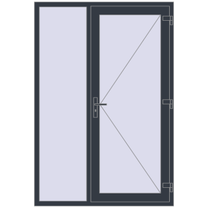 Купити Вхідні двері 1400x2050 мм REHAU Euro-Design 60 ANTHRACITE_GREY_STRUKTURAL з двох сторін